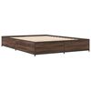 vidaXL Bedframe bewerkt hout metaal bruin eikenkleur 120x190 cm