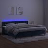 vidaXL Boxspring met matras en LED fluweel donkerblauw 200x200 cm
