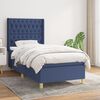 vidaXL Boxspring met matras stof blauw 100x200 cm