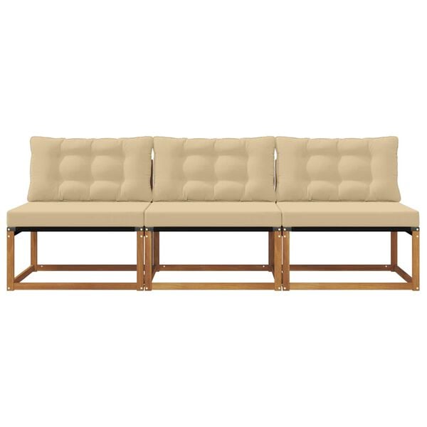 vidaXL 3 Stuk Buiten Midden Sofa Massief Acaciahout Naturel