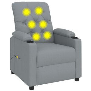 vidaXL Massagestoel stof lichtgrijs