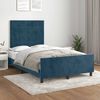 vidaXL Bedframe zonder matras 120x190 cm fluweel donkerblauw
