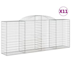 vidaXL Schanskorven 11 st gewelfd 300x50x120/140 cm ijzer