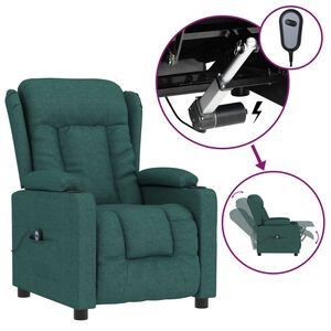 vidaXL Fauteuil verstelbaar elektrisch stof donkergroen