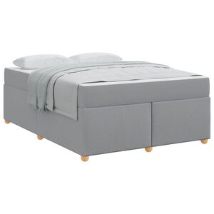 vidaXL Bedframe met matras Lichtgrijs 160 x 200 cm Stof