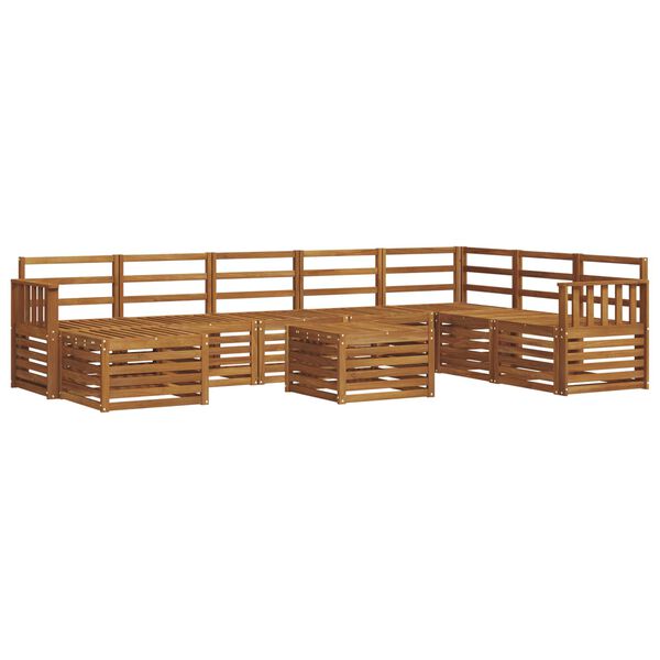 vidaXL Hoekbank Set 9 pcs Naturel Massief Acaciahout