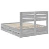 vidaXL Bedframe met lade Grijs Sonoma 140 x 200 cm Ingenieurshout