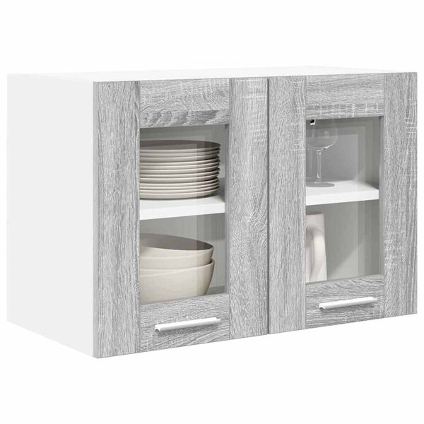 vidaXL Hangkast met opslag Grijs Sonoma 60 x 31 x 40 cm Bewerkt hout