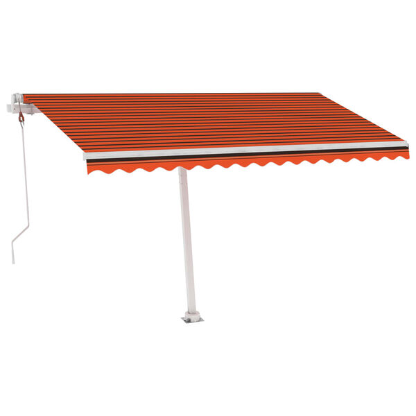 vidaXL Luifel automatisch met LED windsensor 450x350 cm oranje bruin