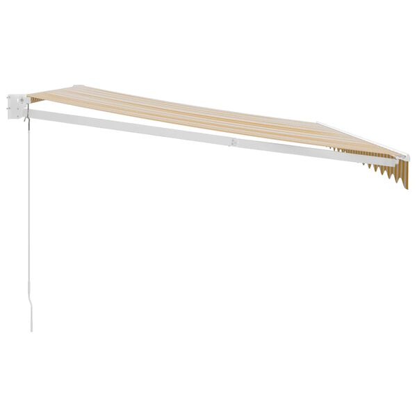 vidaXL Luifel uittrekbaar 4,5x3 m stof en aluminium geel en wit