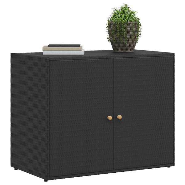vidaXL Tuinkast Zwart 100x55,5x80 cm Poly Rattan