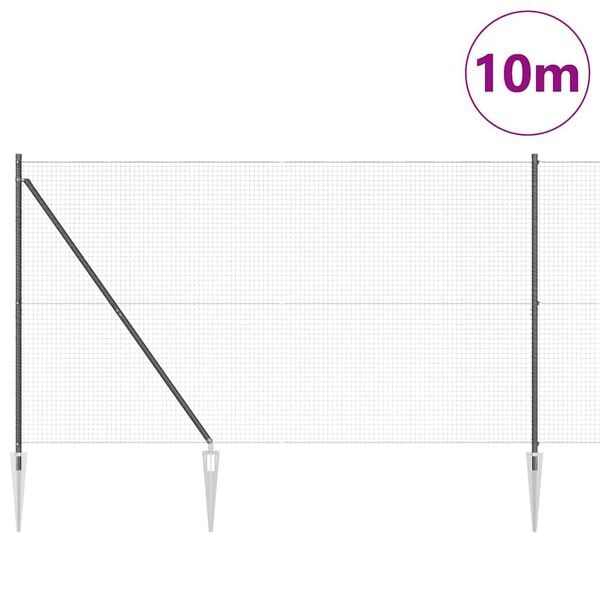 vidaXL Afrasteringspaal Grijs 10 x 1,6 m (25 x 25 mm gaas)