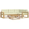 vidaXL Buiten bankenset 5 st Wit en cr&egrave;mekleurig Polyester