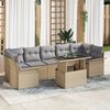 vidaXL Tuin Sofa Set met kussen met opslag 8 pcs Beige Poly riet