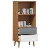 vidaXL Boekenkast MOLDE 60x35x133,5 cm massief grenenhout bruin