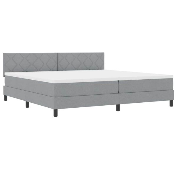vidaXL Boxspringbed met matras Lichtgrijs 200 x 200 cm Stof