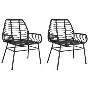 vidaXL Tuinstoelen 2 st poly rattan zwart