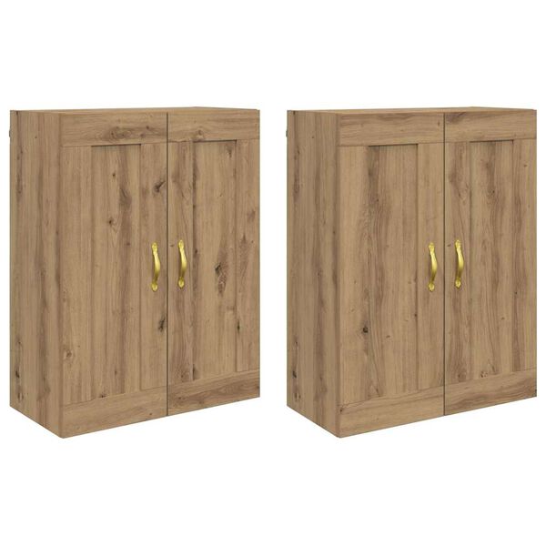 vidaXL Wandkast 2 pcs Artisan Eiken 69,5 x 34 x 90 cm Bewerkt hout