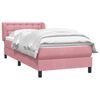 vidaXL Boxspring met matras fluweel roze 90x210 cm
