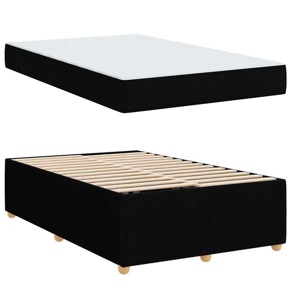 vidaXL Bedframe met matras Zwart 120 x 190 cm Stof
