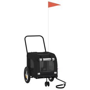 vidaXL Fietskar voor huisdieren met opslag Zwart 125 x 53 x 54 cm