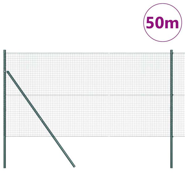 vidaXL Afrasteringspaal Groen 50 x 1,2 m (25 x 25 mm gaas)
