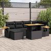 vidaXL 7-delige Loungeset met kussens poly rattan acacia zwart