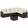 vidaXL 7-delige Loungeset met kussens poly rattan bruin