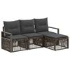 vidaXL Tuinbankenset 4 st Grijs poly rattan