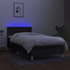 vidaXL Boxspring met matras en LED stof zwart 100x200 cm