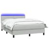vidaXL Boxspring met matras en LED fluweel lichtgrijs 160x220 cm