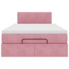 vidaXL Ottoman bed met matras en LED's 120x200cm fluweel roze