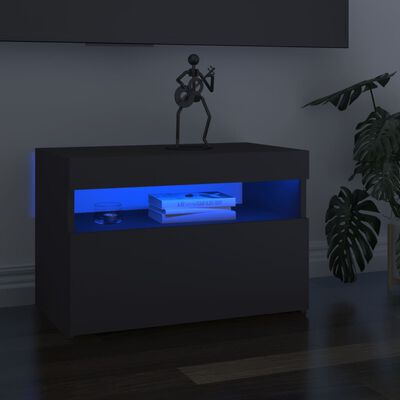 vidaXL Tv-meubelen 2 st met LED-verlichting 60x35x40 cm grijs