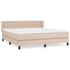 vidaXL Boxspring met matras kunstleer cappuccinokleurig 160x200 cm