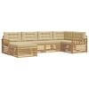 vidaXL Buiten bankenset met kussen 6 pcs Wit en Beige Polyester