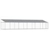 vidaXL Hondenhok met dak en deur 10x2x2 m gegalvaniseerd staal grijs