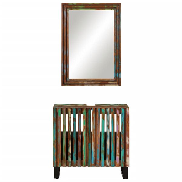 vidaXL 2-delige Badkamermeubelset massief acaciahout