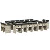 vidaXL 17-delige Tuinset met kussens poly rattan lichtgrijs