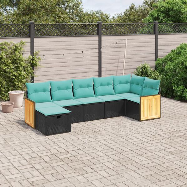 vidaXL 8-delige Loungeset met kussens poly rattan grijs