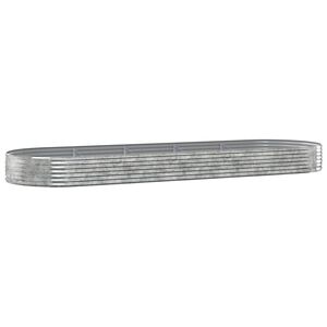 vidaXL Plantenbak 450x140x36 cm gegalvaniseerd staal zilverkleurig