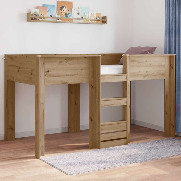 vidaXL Bunk Bed voor Kinderen Artisan Eiken 100 x 200 cm Bewerkt hout