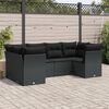 vidaXL 6-delige Loungeset met kussens poly rattan zwart