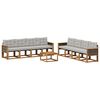 vidaXL Buiten bankenset met kussen 9 pcs Naturel en lichtgrijs
