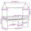 vidaXL Hoogslaper met dak massief grenenhout wit 90x190 cm