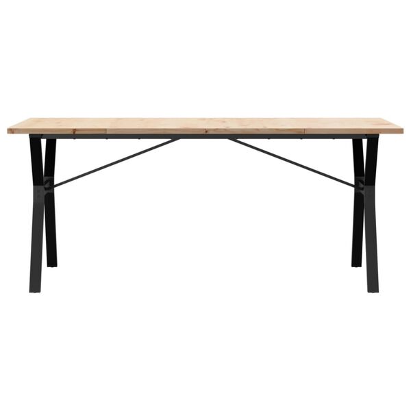 vidaXL Eettafel Y-frame 180x90x75,5 cm massief grenenhout en staal
