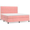 vidaXL Boxspring met matras fluweel roze 180x200 cm