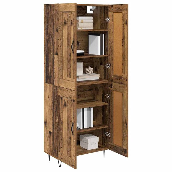vidaXL Hoge kast Oud Hout 69,5 x 34 x 180 cm Bewerkt hout