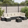 vidaXL Tuin Sofa Set met kussen met opslag 7 pcs Zwart poly rattan