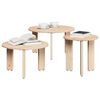 vidaXL Salontafel 3 pcs Naturel Massief grenenhout