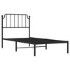 vidaXL Bedframe met hoofdbord metaal zwart 90x200 cm